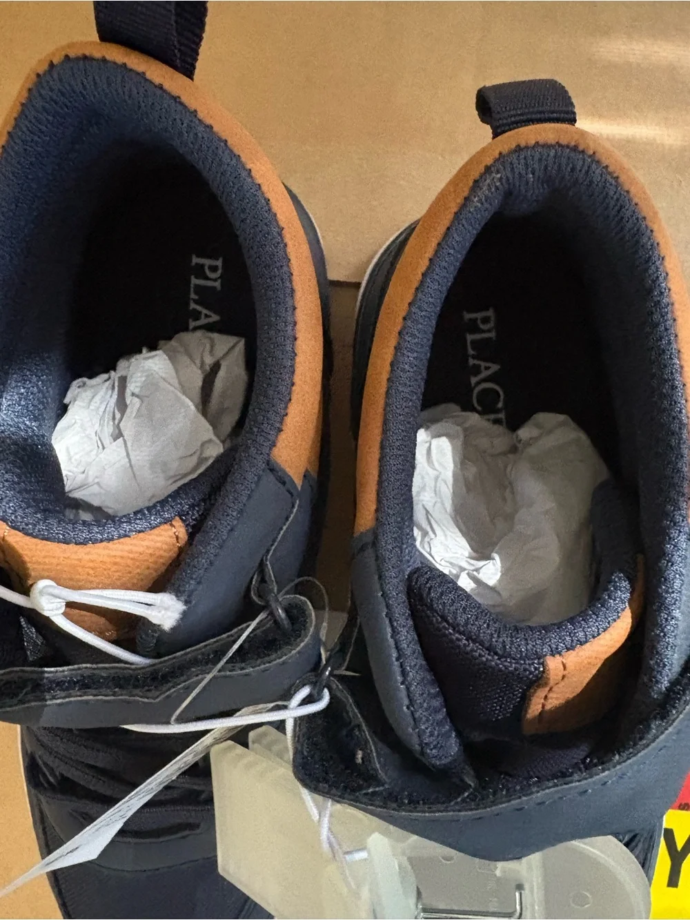 The Children's Place Navy and Tan High-Top Sneakers